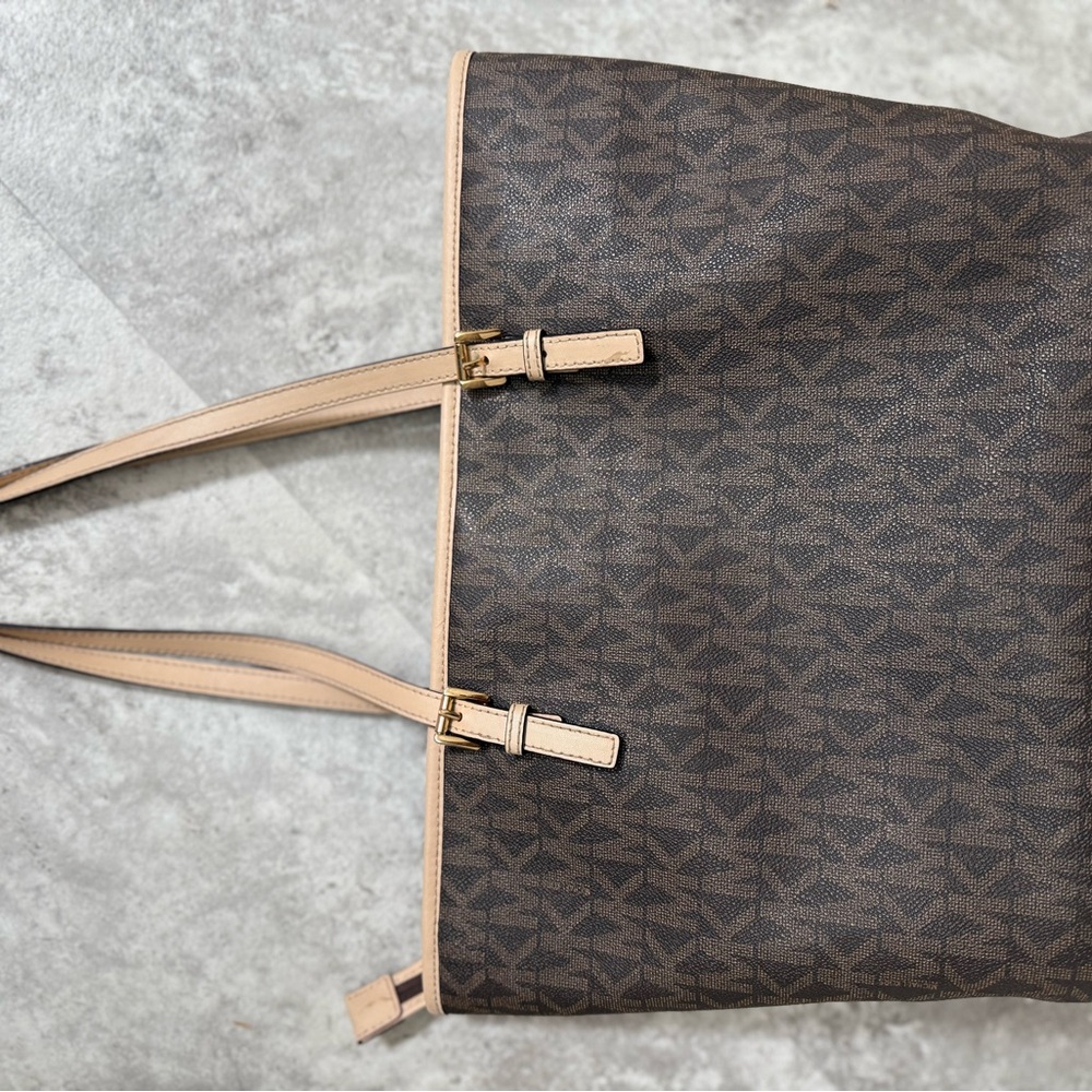 Michael Kors Brown Tote with Gold Accents - Picture 2 of 11